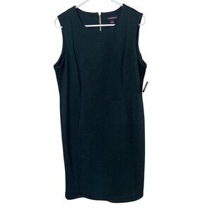 NEW Liz Claiborne  Green Textered  Dress Size 14 Plaid Twee Academia preppy